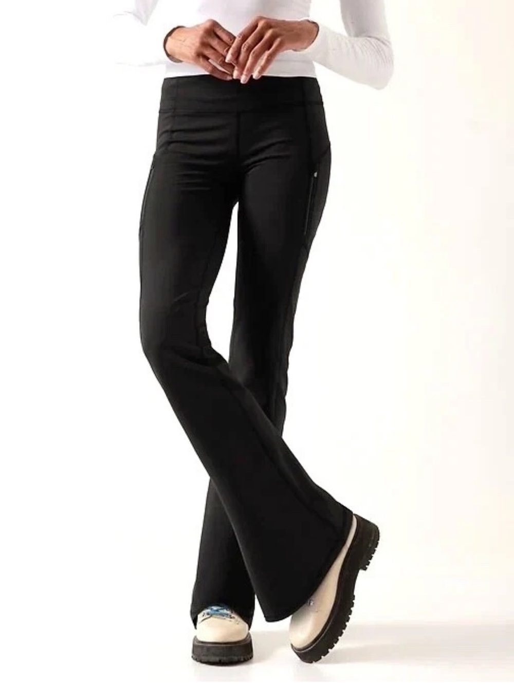 Athleta Rainier Gray BootcutWorkout Pants